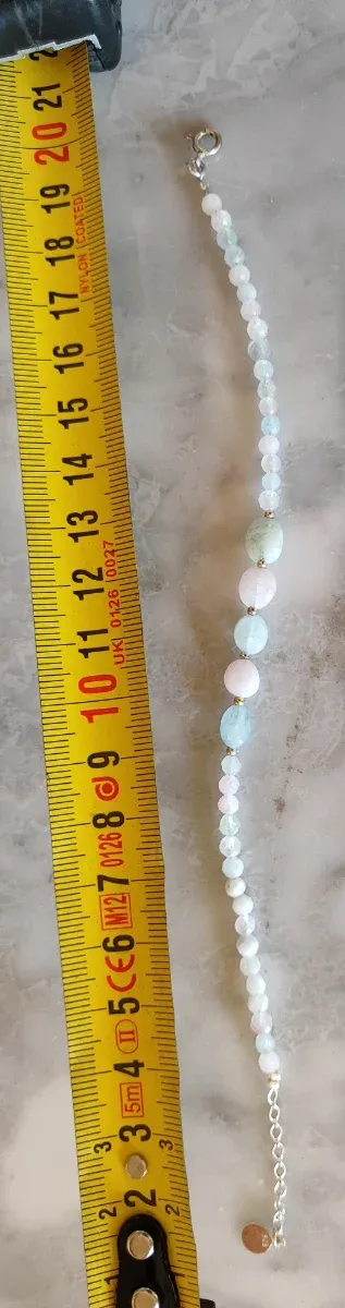 Pulsera Plata 925 Morganita Natural