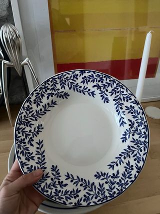 Plato hondo Quadrifoglio azul y blanco