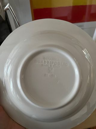 Plato hondo Quadrifoglio azul y blanco