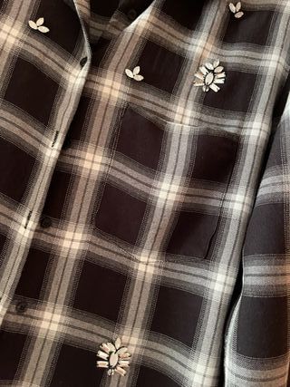 Camicia Guess a quadri con perline