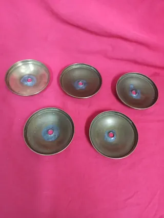 PLATILLOS LATON LAMPARA ANTIGUA