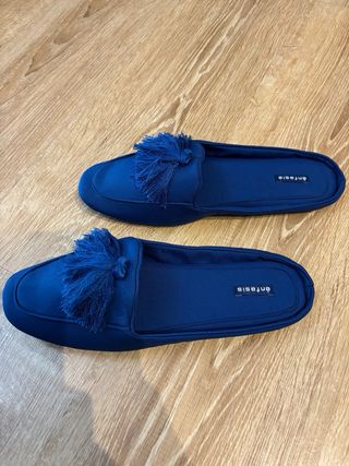 Zapatillas Énfasis Azul con Tassel