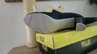 Zapatos Pitillos Piel Talla 38 Azul marino