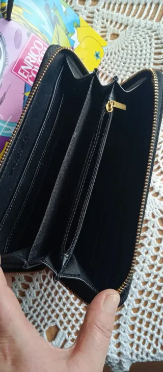 Monedero Enrico Coveri Negro con Brillantes