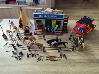 Playmobil Oeste Sheriff Coche Carro Indios
