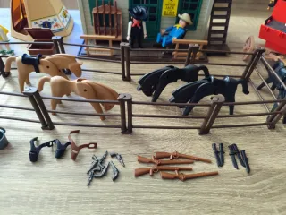 Playmobil Oeste Sheriff Coche Carro Indios