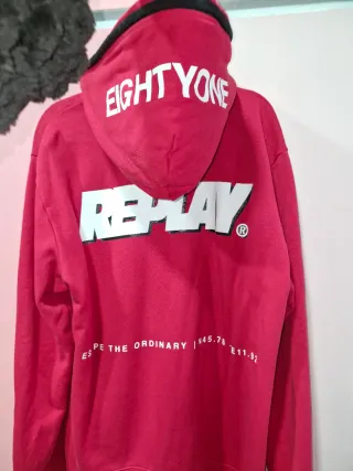 Sudadera Replay Roja con Cremallera