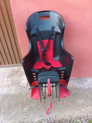 Silla bici para niñ@ negra/roja