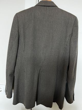 Blazer Zara cuadros marrón gris Talla M