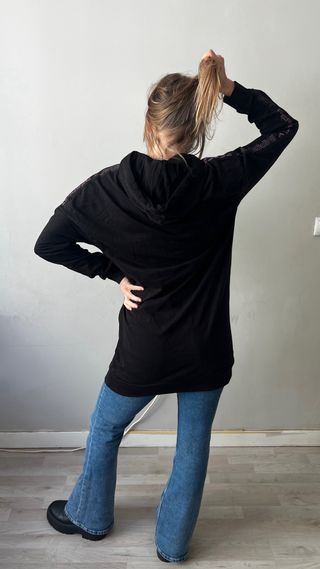 Sudadera Larga Negra Talla Única