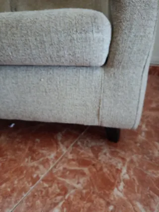 Butaca sillón tela beige