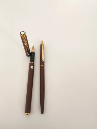 Pluma y bolígrafo Montblanc Marrón