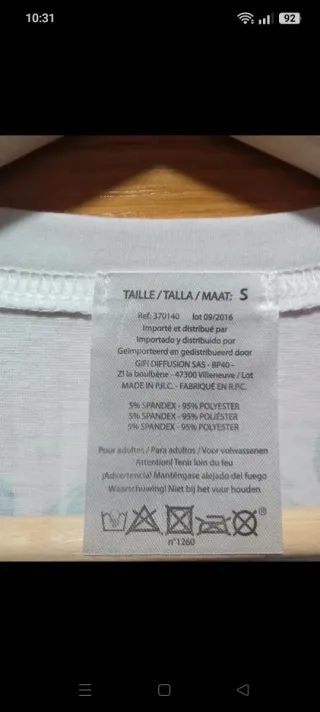 Disfraz Camisa T-Shirt Motard Talla S