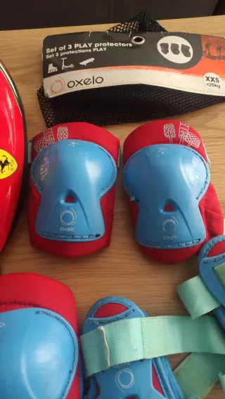 Casco y protecciones patinaje Oxelo XXS