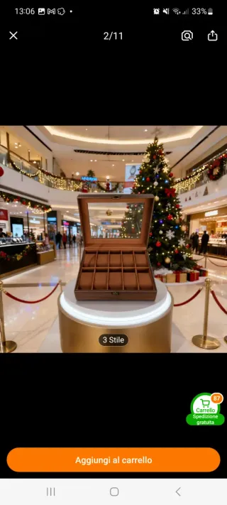 Scatola porta orologi 10 posti legno rivestito