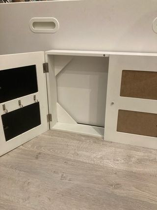 Marco de fotos blanco para 4 fotos, cuelga llaves