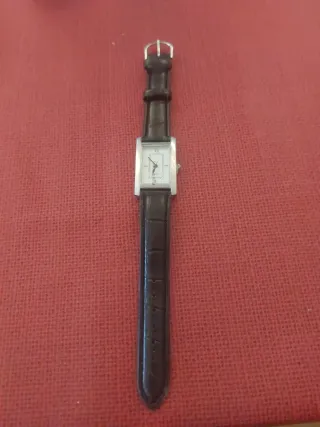 Reloj de Pulsera Quartz Negro y Plateado