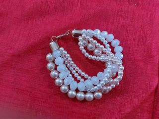 Bracciale perle e cristalli multistrato