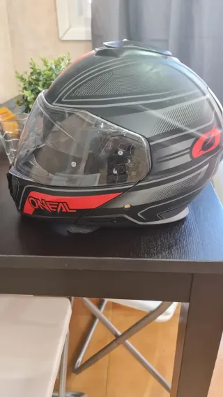 Casco de Moto Integral Negro y Rojo
