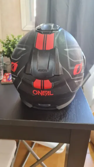 Casco de Moto Integral Negro y Rojo