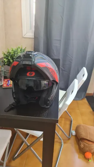 Casco de Moto Integral Negro y Rojo