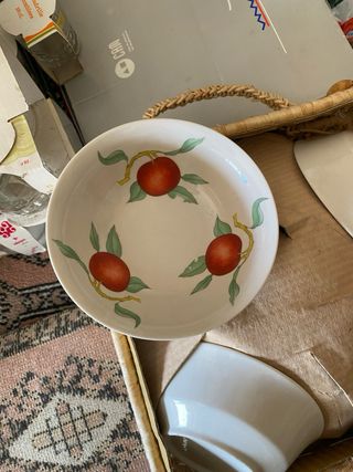 Set 7 Piezas Frutas Porcelana