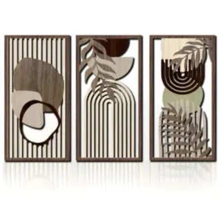3 Adornos de Pared Madera