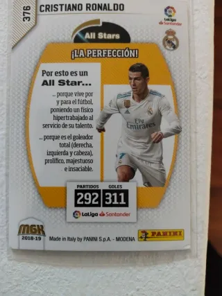 Carta Panini Cristiano Ronaldo All Stars 2018