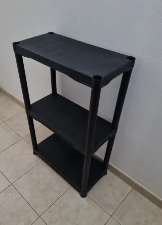 Estantería de plástico negra 3 pisos