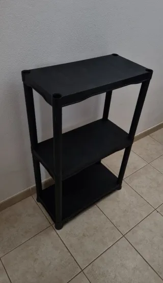 Estantería de plástico negra 3 pisos