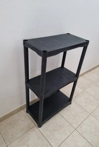 Estantería de plástico negra 3 pisos