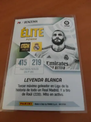 Carta Panini Benzema Élite Power 2022-23