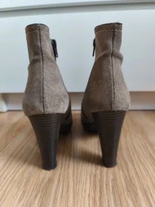 Botines de tacón beige/marrón