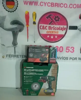 Parkside Taladro Percutor 20V + Batería y Cargador