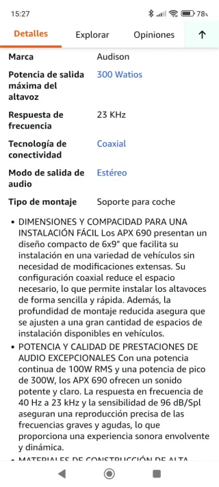 Altavoces Audison gran calidad 300w de potencia 3v