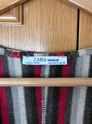 Vestido Zara Talla M Metalizado Rayas