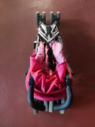 Carrito de bebé bastón plegable rosa