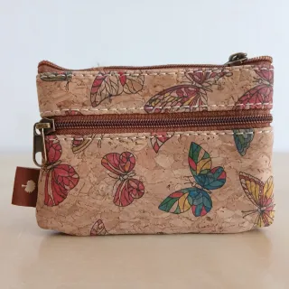 Monedero corcho natural mariposas