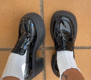 Mocasines de tacón negros