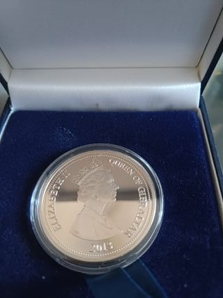 Moneda Plata Reina Isabel II 2013 Gibraltar
