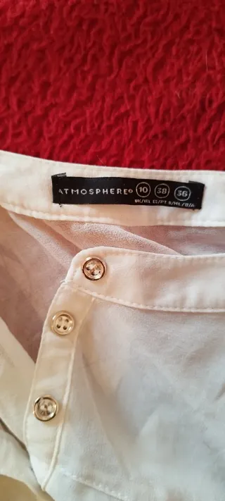 Blusa gasa blanca manga larga