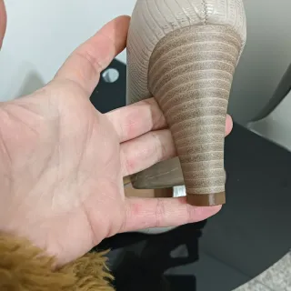 Sapatos Salto Alto Bege e Prata