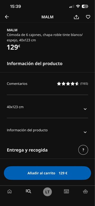 Comoda de Ikea MALM color madera