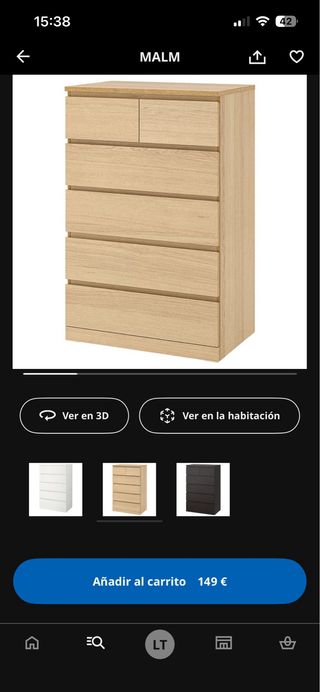 Comoda de Ikea MALM color madera