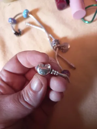 Dos Pulseras Pandora Plata y Morado