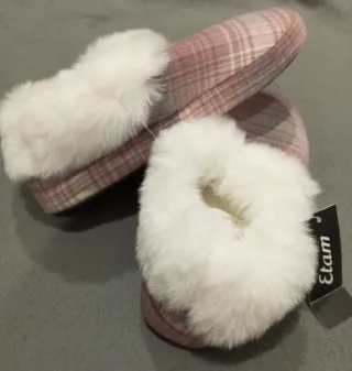 Zapatillas Etam Casa Rosa Cuadros