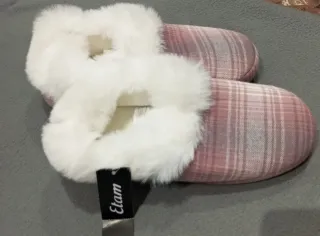 Zapatillas Etam Casa Rosa Cuadros