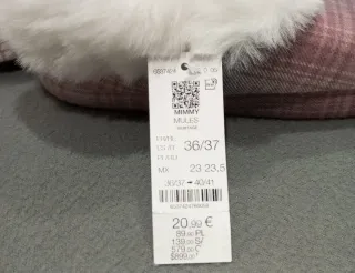 Zapatillas Etam Casa Rosa Cuadros