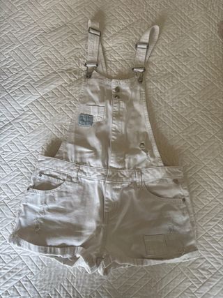 Peto vaquero blanco corto