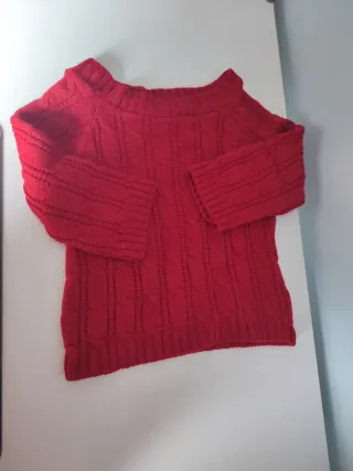 Jersey rojo punto trenzado talla S